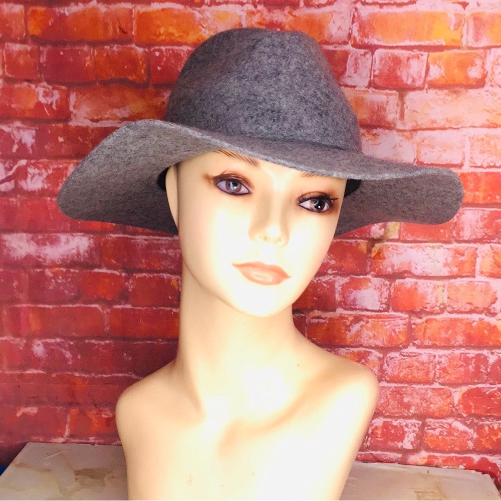 J. Crew Gray Women's Wide Brim Floppy Wool Hat